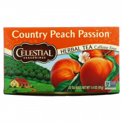 Celestial Seasonings, травяной чай, Country Peach Passion, без кофеина, 20 чайных пакетиков, 41 г (1,4 унции)