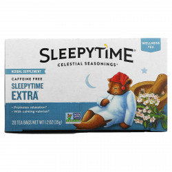 Celestial Seasonings, Велнес-чай Sleepytime Extra, без кофеина, 20 чайных пакетиков, 1,2 унции (35 г)