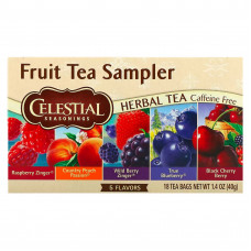Celestial Seasonings, набор фруктовых чаев, без кофеина, 5 вкусов, 18 чайных пакетиков по 40 г (1,4 унции)