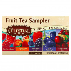 Celestial Seasonings, набор фруктовых чаев, без кофеина, 5 вкусов, 18 чайных пакетиков по 40 г (1,4 унции)