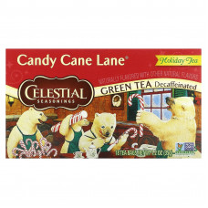 Celestial Seasonings, Праздничный зеленый чай, Candy Cane Lane, без кофеина, 18 чайных пакетиков, 35 г (1,2 унции)