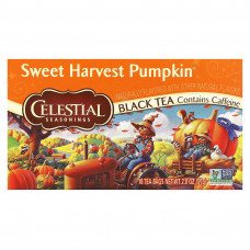 Celestial Seasonings, черный чай, сладкая тыква, 18 чайных пакетиков, 57 г (2 унции)