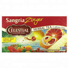 Celestial Seasonings, травяной чай, сангрия зингер, без кофеина, 20 чайных пакетиков по 42 г (1,5 унции)