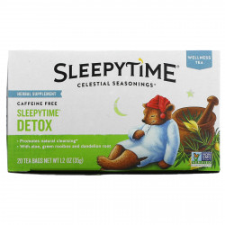 Celestial Seasonings, Sleepytime, чай для хорошего самочувствия, детокс, без кофеина, 20 чайных пакетиков, 35 г (1,2 унции)