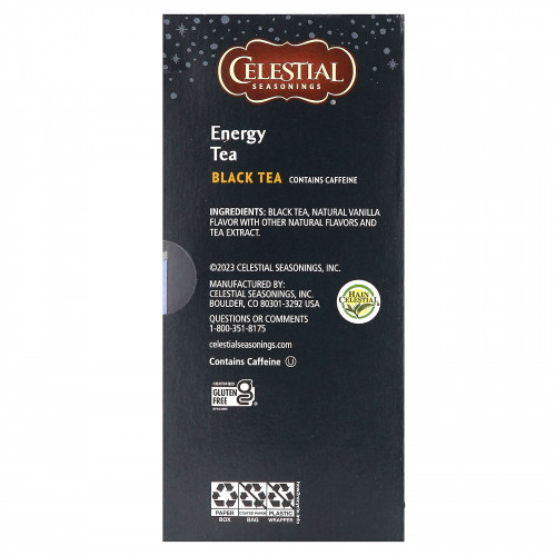 Celestial Seasonings, Energy Tea, черный чай, 12 чайных пакетиков по 23 г (0,8 унции)