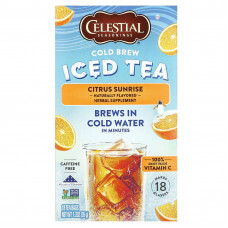 Celestial Seasonings, холодный чай со льдом, с цитрусовыми, без кофеина, 18 чайных пакетиков, 35 г (1,2 унции)