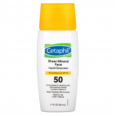 Cetaphil, Минеральное жидкое солнцезащитное средство для лица, SPF 50, 50 мл (1,7 жидк. Унции)