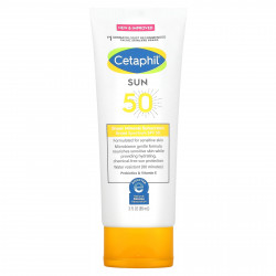 Cetaphil, Минеральное солнцезащитное средство широкого спектра действия, SPF 50, 89 мл (3 жидк. Унции)