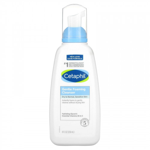 Cetaphil, Мягкая пенка для умывания, для сухой и нормальной кожи, без отдушек, 236 мл (8 жидк. Унций)