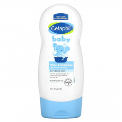 Cetaphil, детский гель для душа и шампунь, с органической календулой, 230 мл (7,8 жидк. унции)