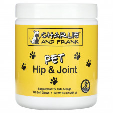 Charlie and Frank, PET Hip & Joint, для кошек и собак, 120 мягких жевательных таблеток