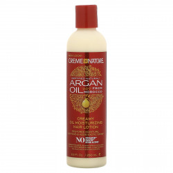 Creme Of Nature, Сертифицированное натуральное аргановое масло из Марокко, увлажняющий лосьон для волос с маслом, 250 мл (8,5 жидк. Унции)