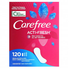 Carefree, Acti-Fresh, ежедневные вкладыши, обычные, без запаха, 120 вкладышей