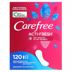 Carefree, Acti-Fresh, ежедневные вкладыши, обычные, без запаха, 120 вкладышей