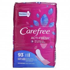 Carefree, Acti-Fresh, ежедневные вкладыши, удлиненные, без запаха, 93 шт.