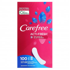 Carefree, Acti-Fresh, ежедневные вкладыши, удлиненные, без запаха, 100 вкладышей