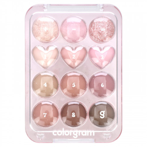 Colorgram, палитра теней для век, оттенок 02 розовый + лиловый = Love, 9,9 г (0,34 унции)