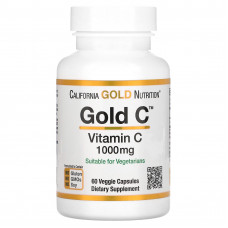 California Gold Nutrition, Gold C, витамин C класса USP, 1000 мг, 60 вегетарианских капсул