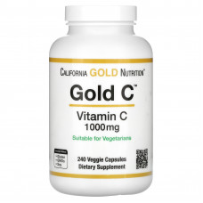 California Gold Nutrition, Gold C, витамин C класса USP, 1000 мг, 240 вегетарианских капсул