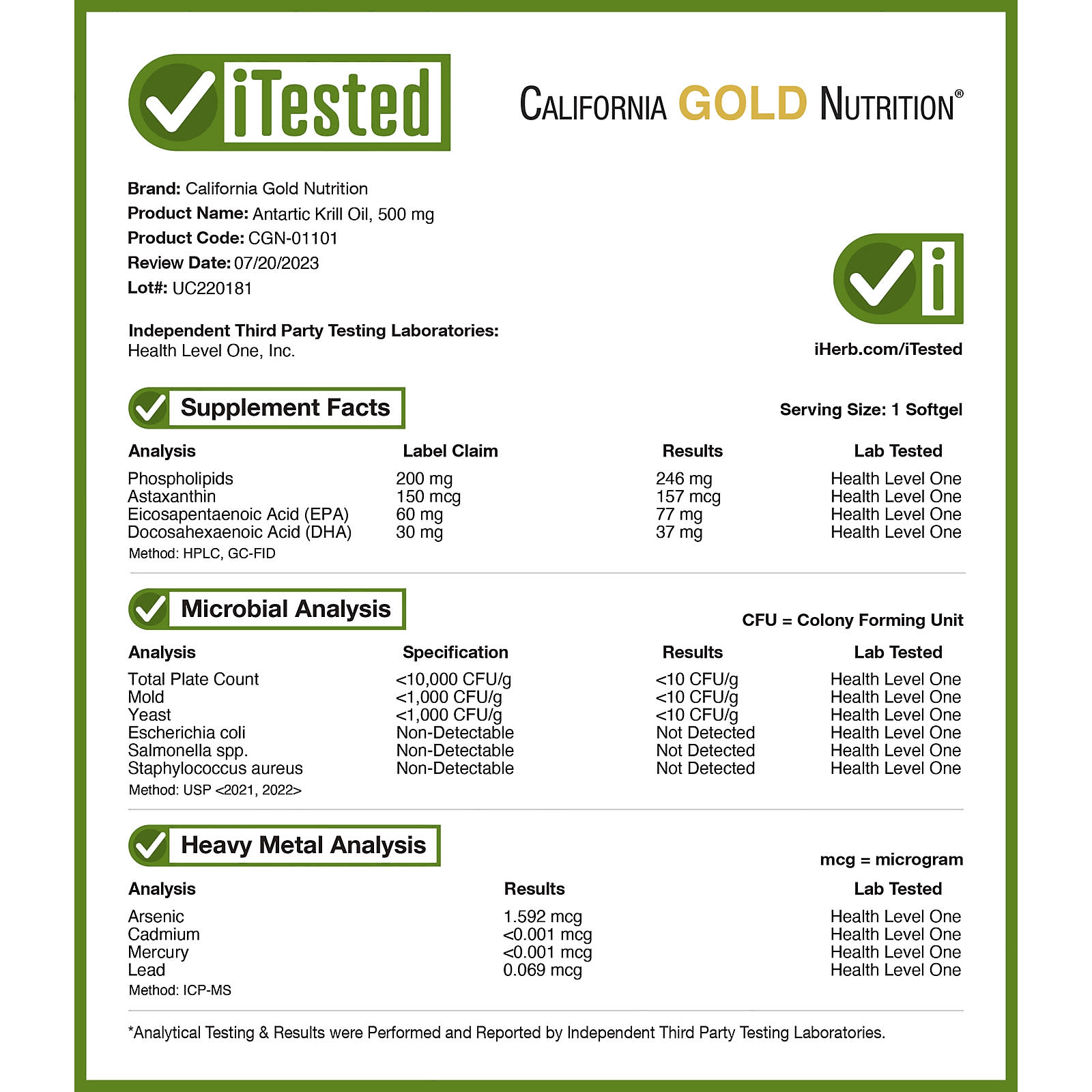 California Gold Nutrition, масло антарктического криля, комплекс фосфолипидов из омега-3 с астаксантином, натуральный клубнично-лимонный вкус, 500 мг, 120 капсул из рыбьего желатина