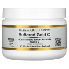 California Gold Nutrition, Buffered Gold C, некислый витамин C в порошке, аскорбат натрия, 238 г (8,40 унции)