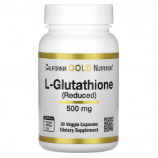 California Gold Nutrition, L-глутатион (восстановленный), 500 мг, 30 растительных капсул
