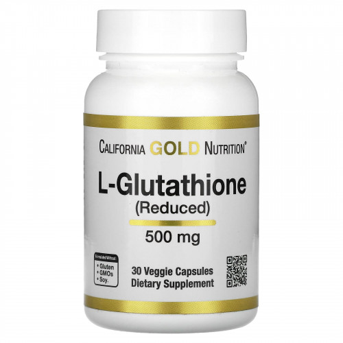 California Gold Nutrition, L-глутатион (восстановленный), 500 мг, 30 растительных капсул
