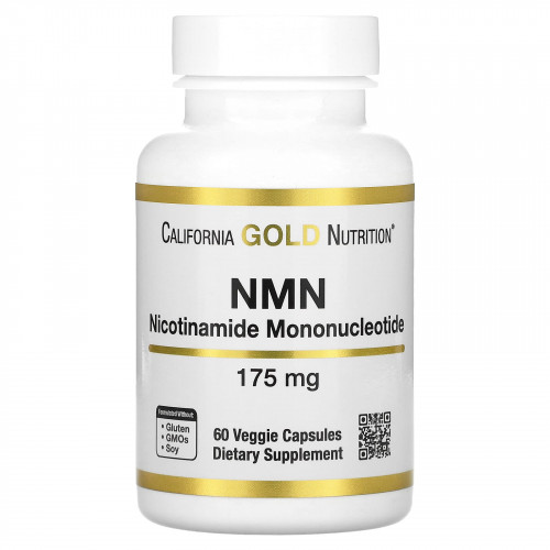 California Gold Nutrition, NMN (никотинамид мононуклеотид), 175 мг, 60 растительных капсул