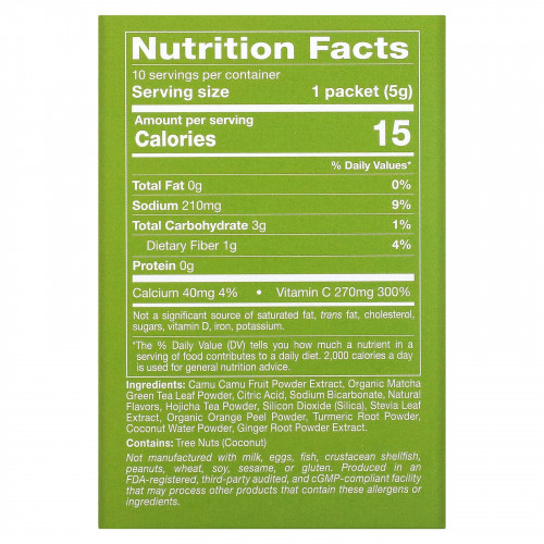California Gold Nutrition, МАТЧА ДОРОГА, матча + витамин С - оригинальный продукт, 10 шт.