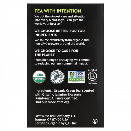 Choice Organic Teas, Green Tea, зеленый жасмин, 16 чайных пакетиков, 24 г (0,85 унции)