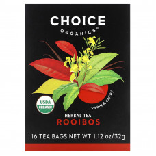 Choice Organic Teas, Herbal Tea, ройбуш, без кофеина, 16 чайных пакетиков, 32 г (1,12 унции)