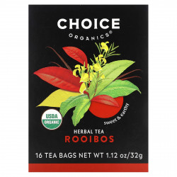 Choice Organic Teas, Herbal Tea, ройбуш, без кофеина, 16 чайных пакетиков, 32 г (1,12 унции)