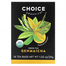 Choice Organic Teas, Зеленый чай, генмайча, 16 чайных пакетиков, 29 г (1,02 унции)