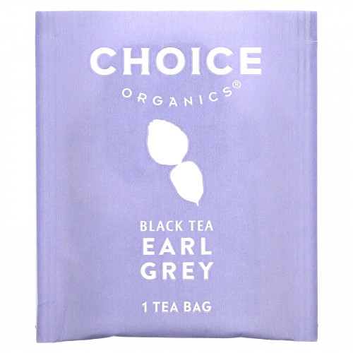 Choice Organic Teas, Black Tea, Earl Grey, 16 чайных пакетиков, 32 г (1,12 унции)