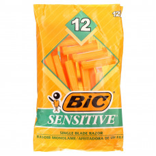 BIC, Sensitive, одноразовые бритвенные станки с одним лезвием, 12 шт.