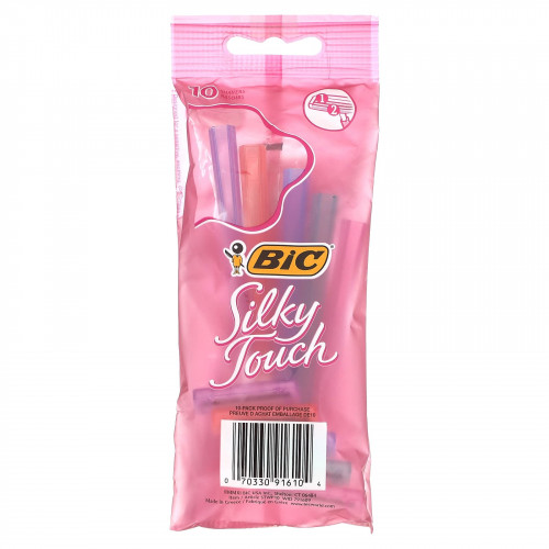 BIC, Silky Touch, одноразовые бритвенные станки, 10 шт.