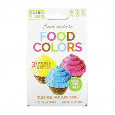 ColorKitchen, натуральные пищевые красители, 3 пакетика с разными цветами по 3 г (0,11 унции)