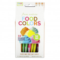 ColorKitchen, натуральные пищевые красители, 10 пакетиков с разными цветами по 2,5 г (0,088 унции)