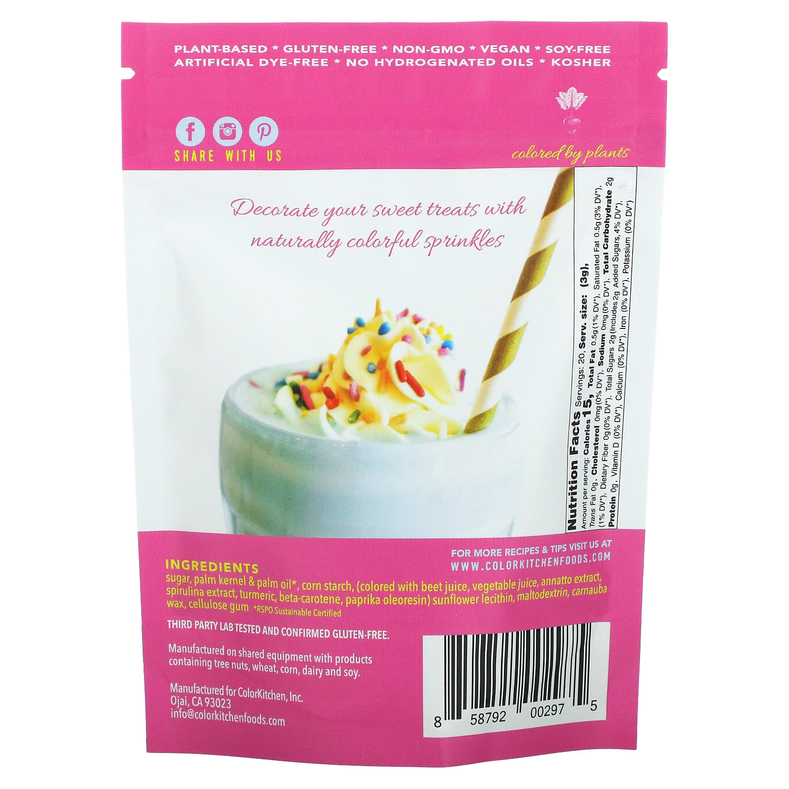 ColorKitchen, Радуга, Декоративная посыпка от самой Природы, Радужная посыпка, 1,25 унц. (35,44 г)