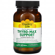 Country Life, Thyro-Max Support, поддержка щитовидной железы, 60 таблеток