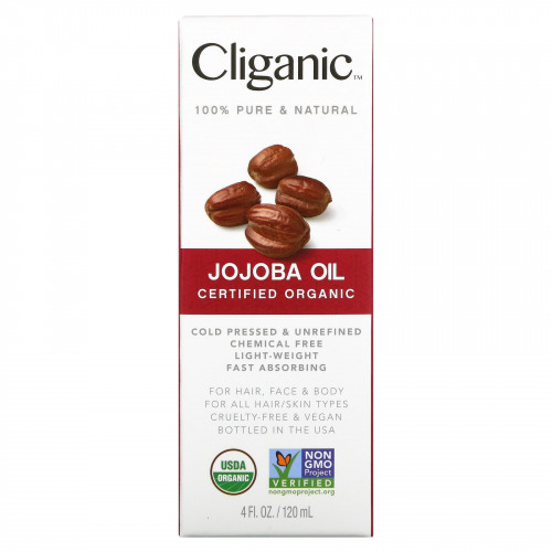 Cliganic, на 100% чистое и натуральное масло жожоба, 120 мл (4 жидк. унции)