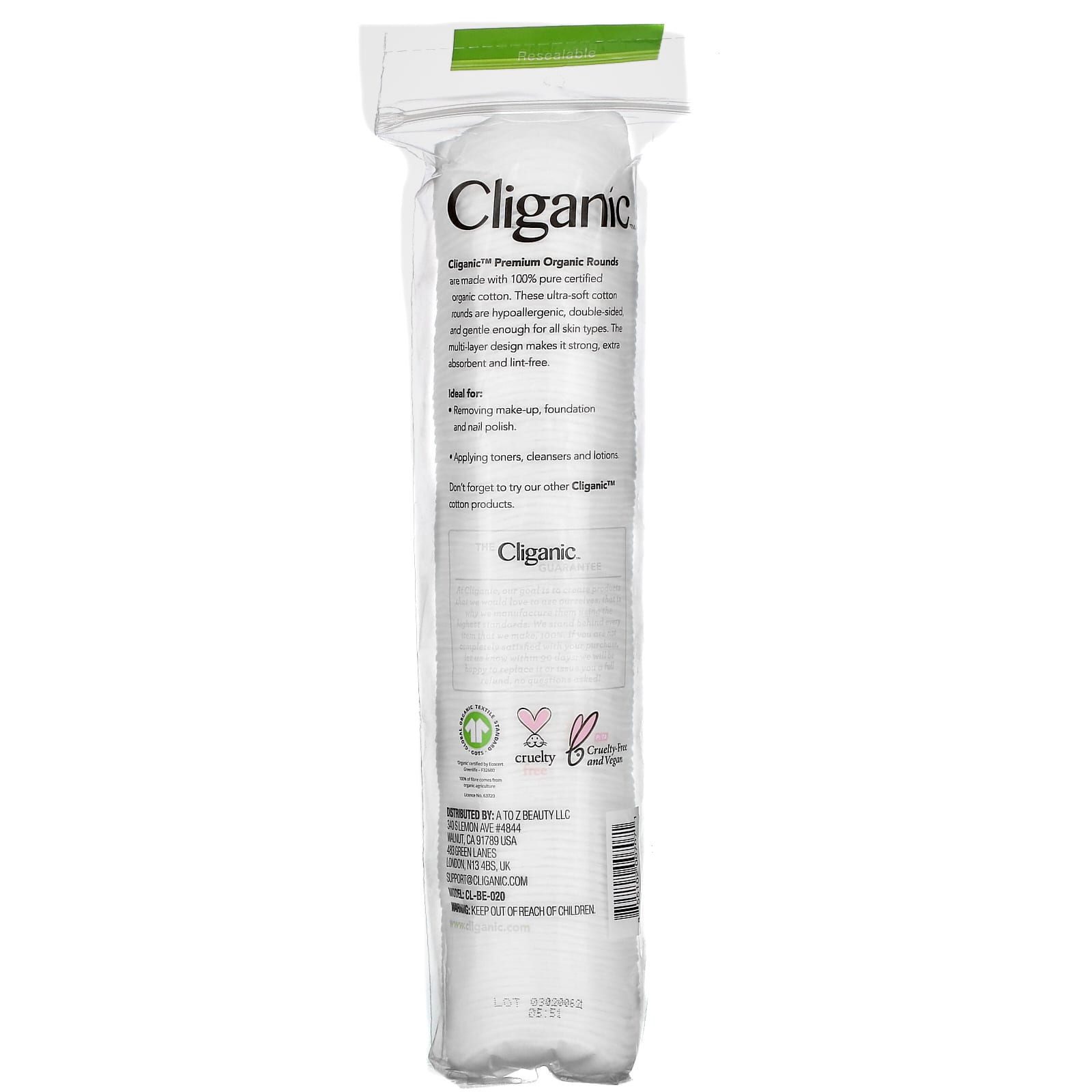 Cliganic, Органический хлопок, 100 шт.