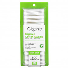 Cliganic, Органические ватные палочки, 500 бумажных палочек