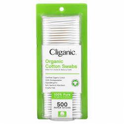 Cliganic, Органические ватные палочки, 500 бумажных палочек