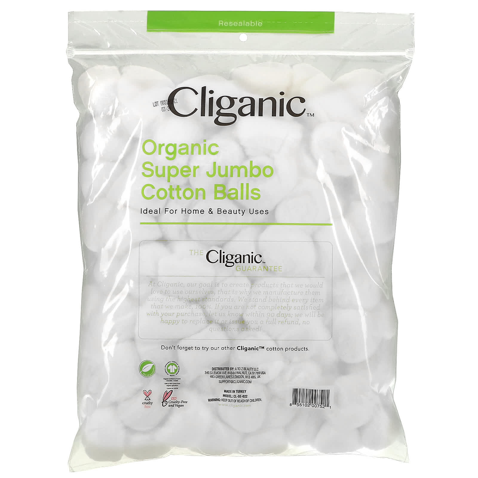 Cliganic, Органические шарики из супер-джамбо, 100 штук