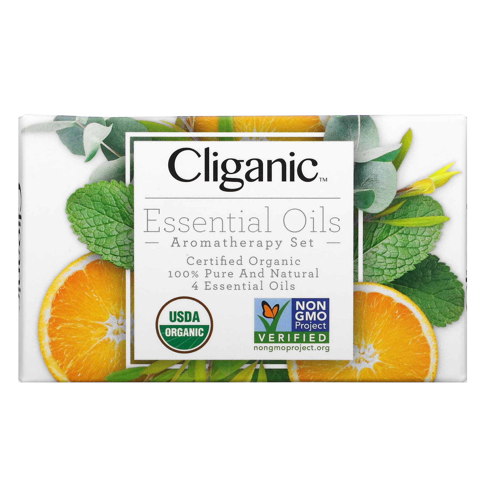 Cliganic, на 100% чистое эфирное масло, набор для ароматерапии, 4 флакона