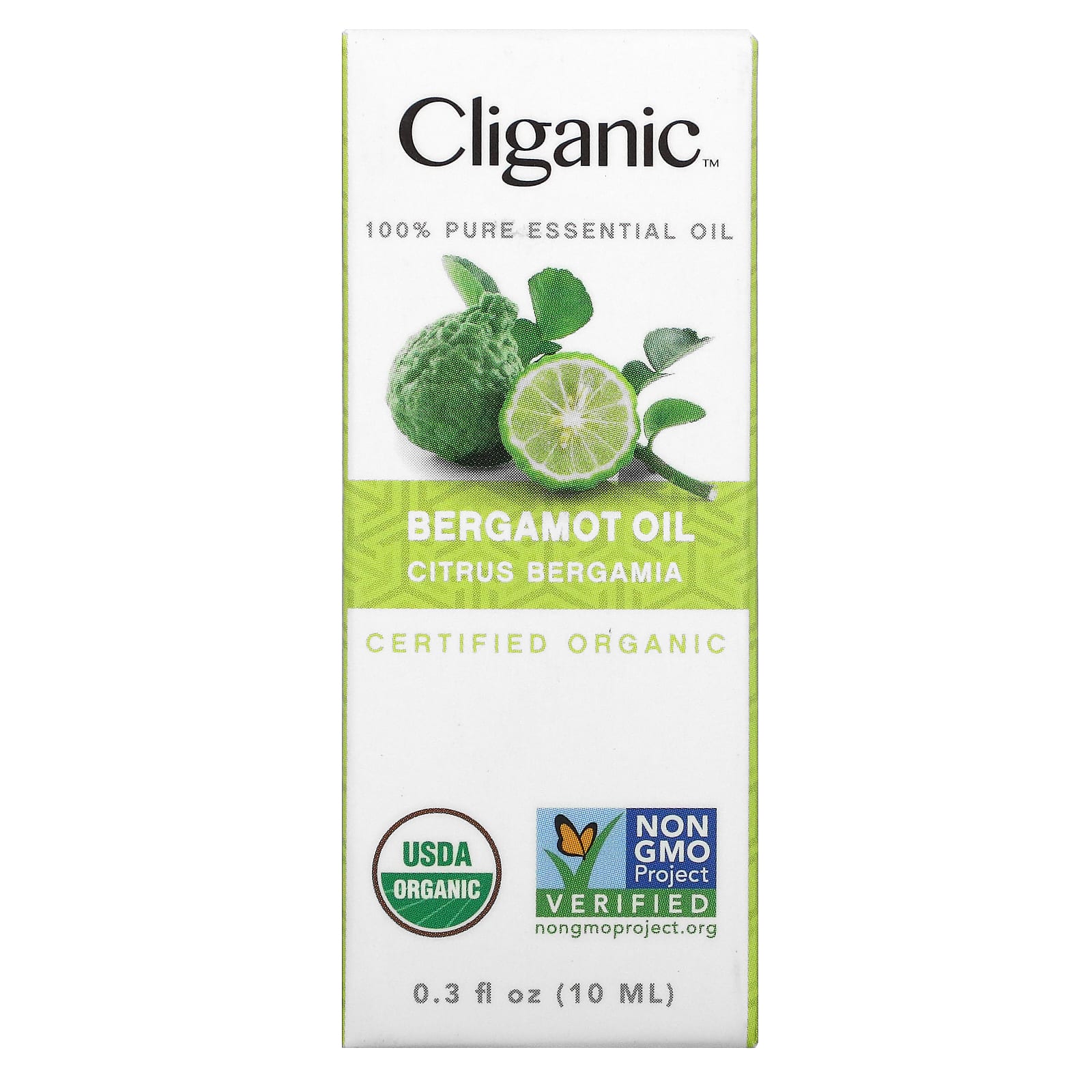 Cliganic, 100% чистое эфирное масло, бергамот, 10 мл (0,3 жидкой унции)