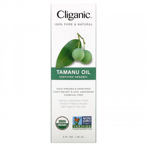 Cliganic, 100% чистое и натуральное масло, таману, 60 мл (2 жидк. Унции)