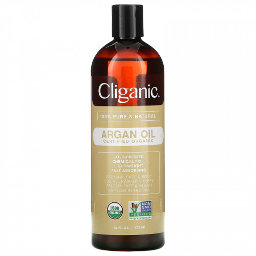 Cliganic, Органическое аргановое масло, 473 мл (16 жидк. Унций)