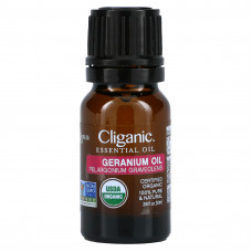 Cliganic, 100% чистое эфирное масло, герань, 10 мл (0,33 жидк. Унции)